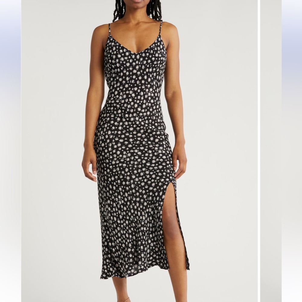 Floral Black and White Women's Dress
